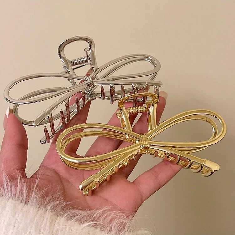 Metallurgical Coquette Bow Claw Clip -PCS 1