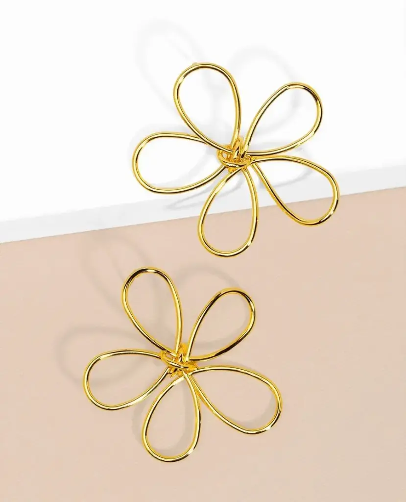 golden flower earrings