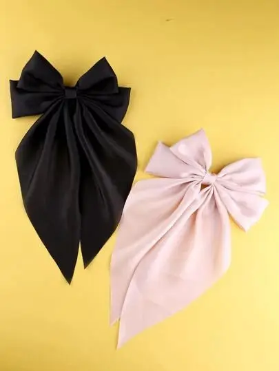 2pcs pinkblack bow