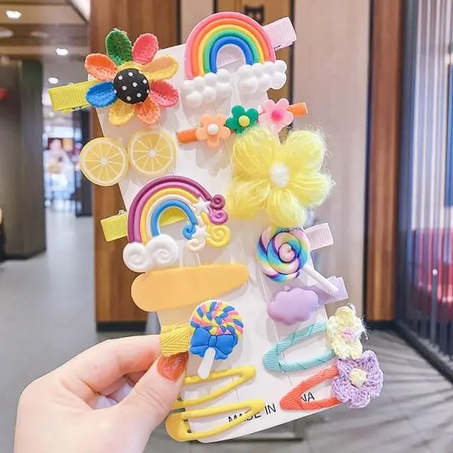 14 pcs- pristu flower hair clip