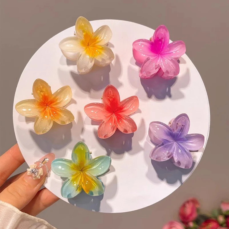 Pinteresty 6 Floral Claw Clips - small