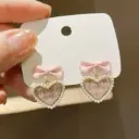 lovepink heart earring