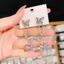 lavender buterfly hanging earring