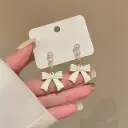 pearl bow drop earring