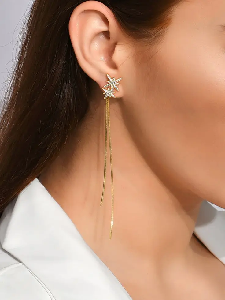 star chain tassel earring
