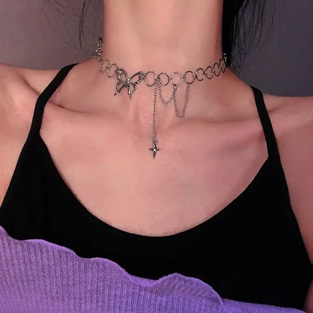 butterfly chunky necklace