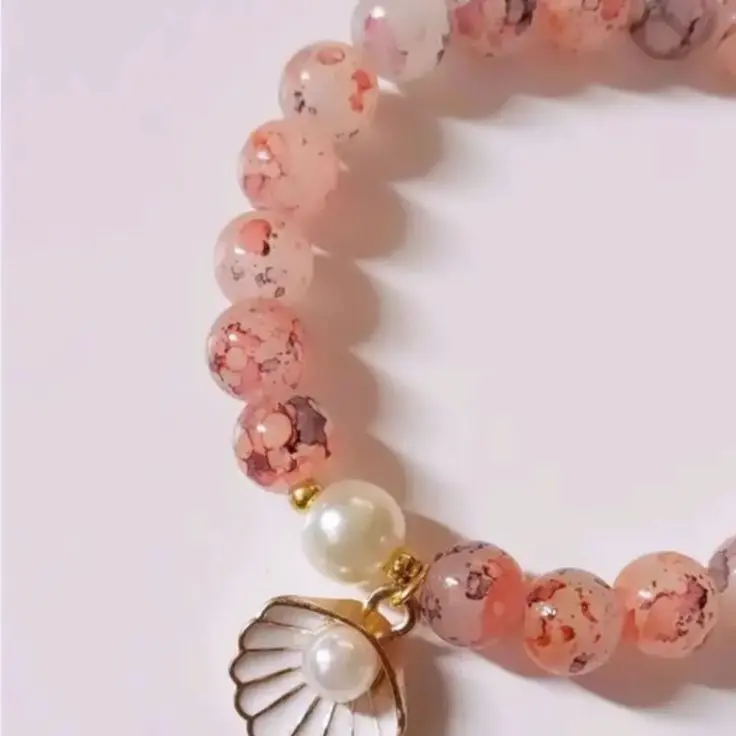 pearl on beaded bracelet