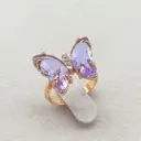 purple crystals butterfly ring
