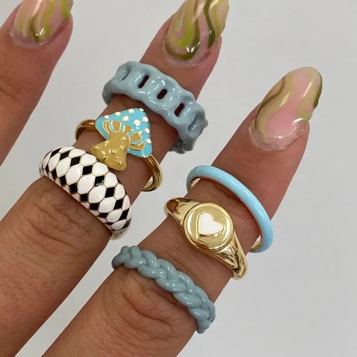 blue raspberry ring set of 6 pcs