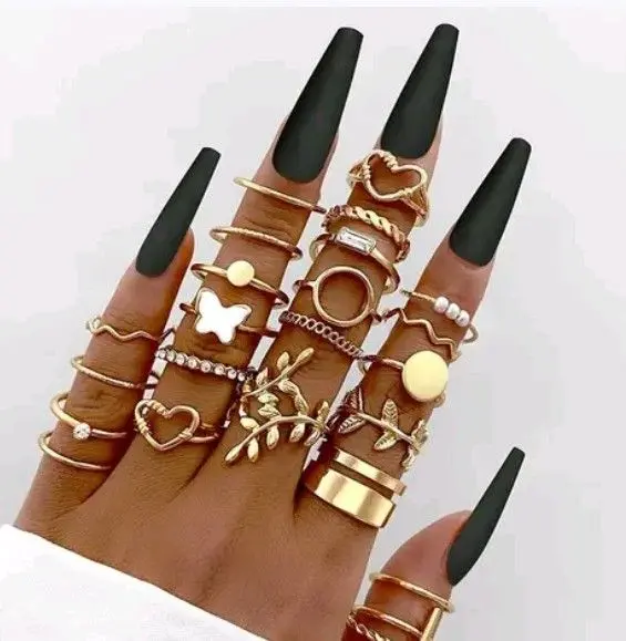 24 contemporary stackable rings set