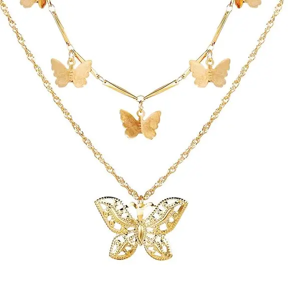 Multi Layer butterfly necklace
