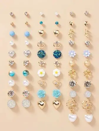 30 pcs sparkle studs & earrings