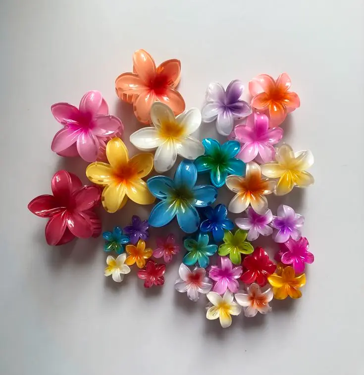 6 large 12 small flower clips - 18pcs