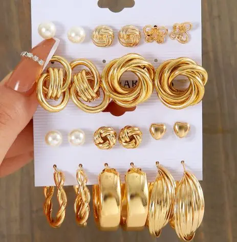 pack of 12 galaxy gold plated hoop