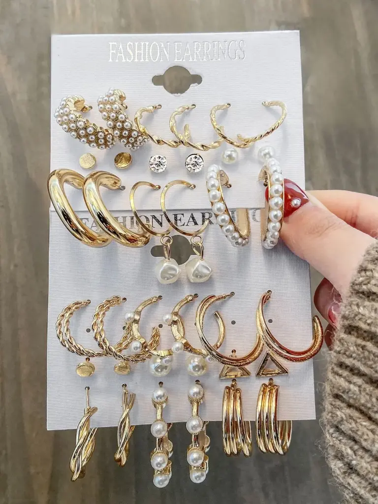 18 pcs gold plated hoop