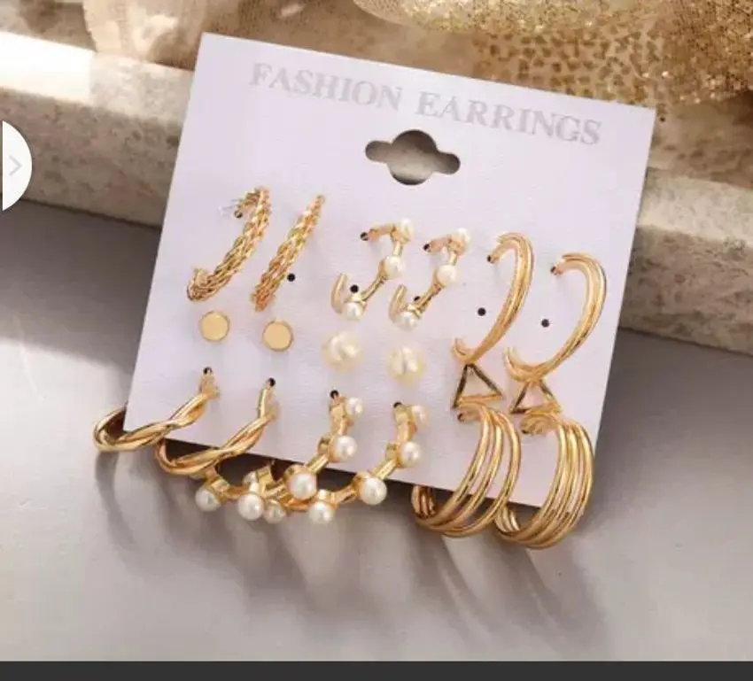 gold plated studs - 9pcs