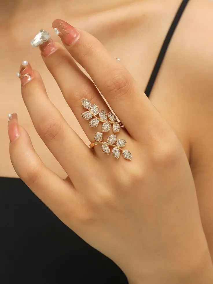 leaf long ring