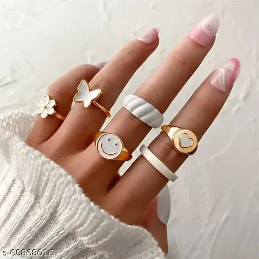 combo 6pcs rings -white