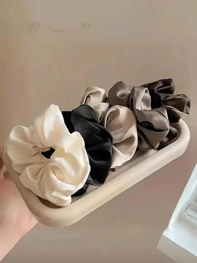 silk satin scrunchies -pack of 5 