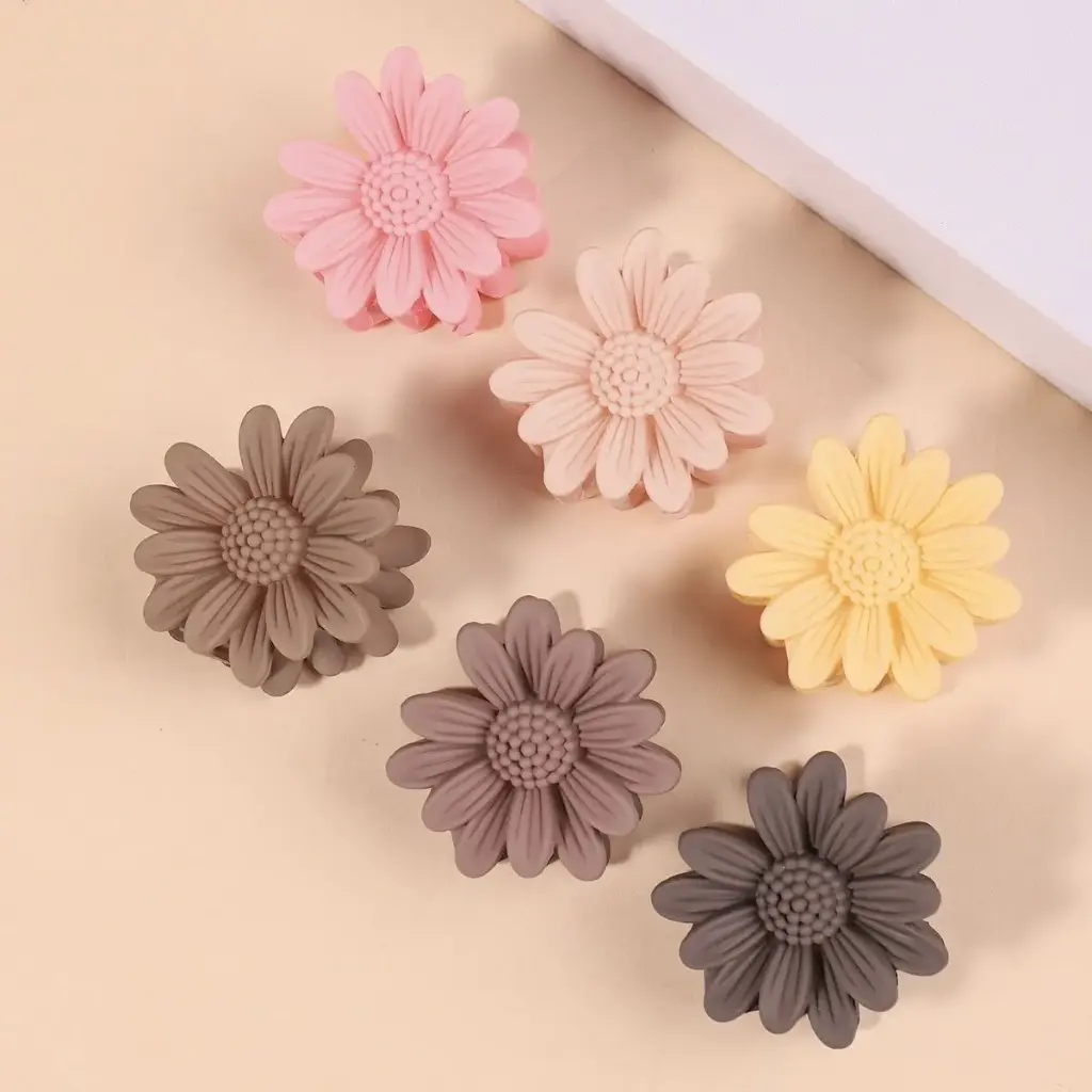 mini flower hair claws - pcs 6