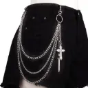 jeans chain cross and swaord