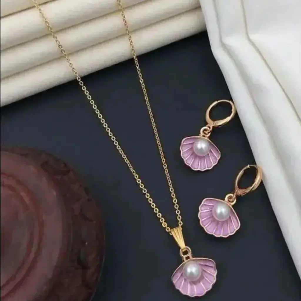 pearl in sea 1 necklace 2 earring