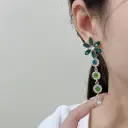 Aurora’s Emerald Cascade Earrings-